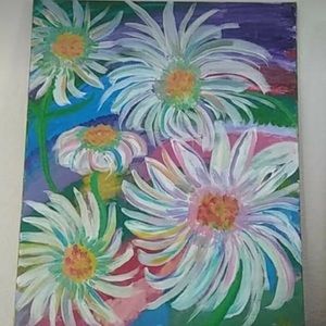 Canvas Daisy Painting